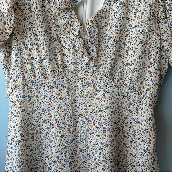 Madewell 100% Silk Ruffle-Neck Mini Dress - Picture 9 of 13